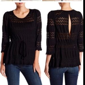 Elegant Black Lace Women's Top